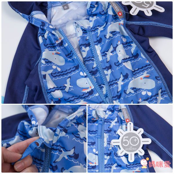 英國 Close - Pop-in嬰兒抗UV連帽海灘裝-鯨魚