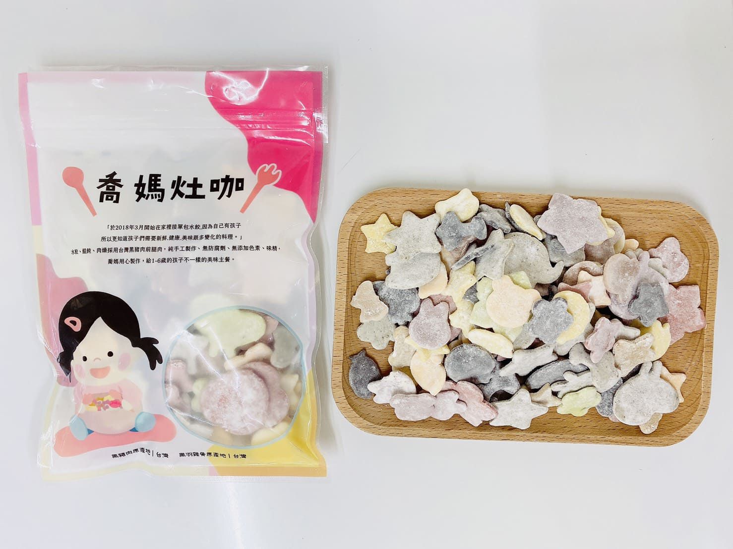 喬媽灶咖 - 優惠組-彩色小水餃*1+一口小餛飩*1+彩色蝴蝶麵*1+造型麵疙瘩*1+寶寶肉燥*1+柴魚昆布湯*2