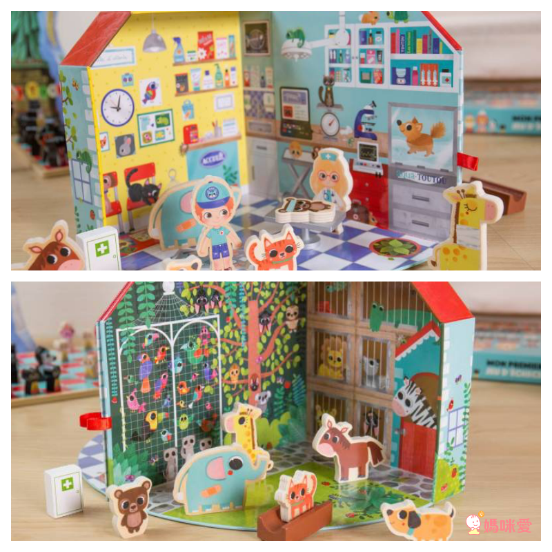 法國 Vilac 超質感玩具系列♔ 手提攜帶家家酒～帶出門詢問度超高★觸覺啟發桌遊～啟發幼兒大腦！