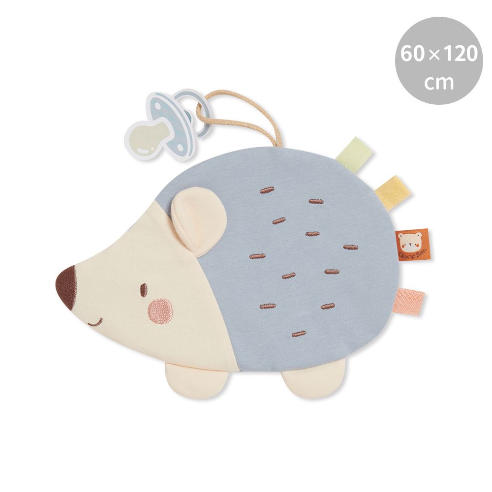 有機棉標籤安撫巾(刺蝟)(寶寶安撫巾 安撫巾 手抓巾)