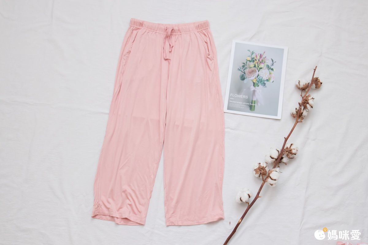 莫代爾柔軟涼感Bra T家居服-七分褲套裝-粉白條紋