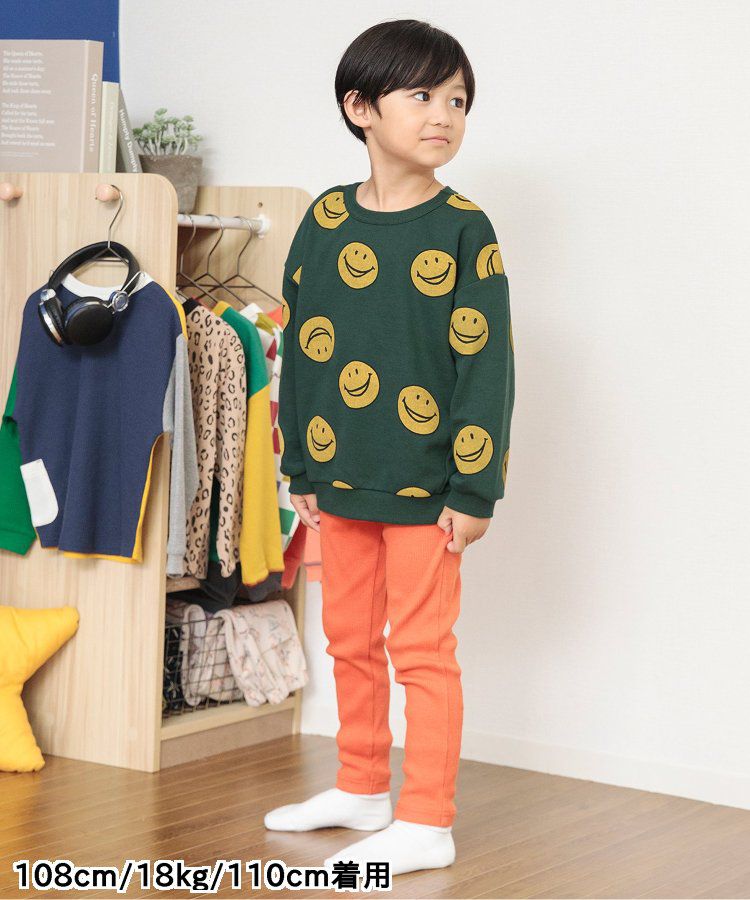 日本 BREEZE - 正反OK！裏毛印花長袖上衣-棋盤格-彩色