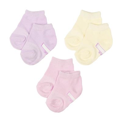 akachan honpo - 踝襪3雙組-素面-紫色 (9~14cm)