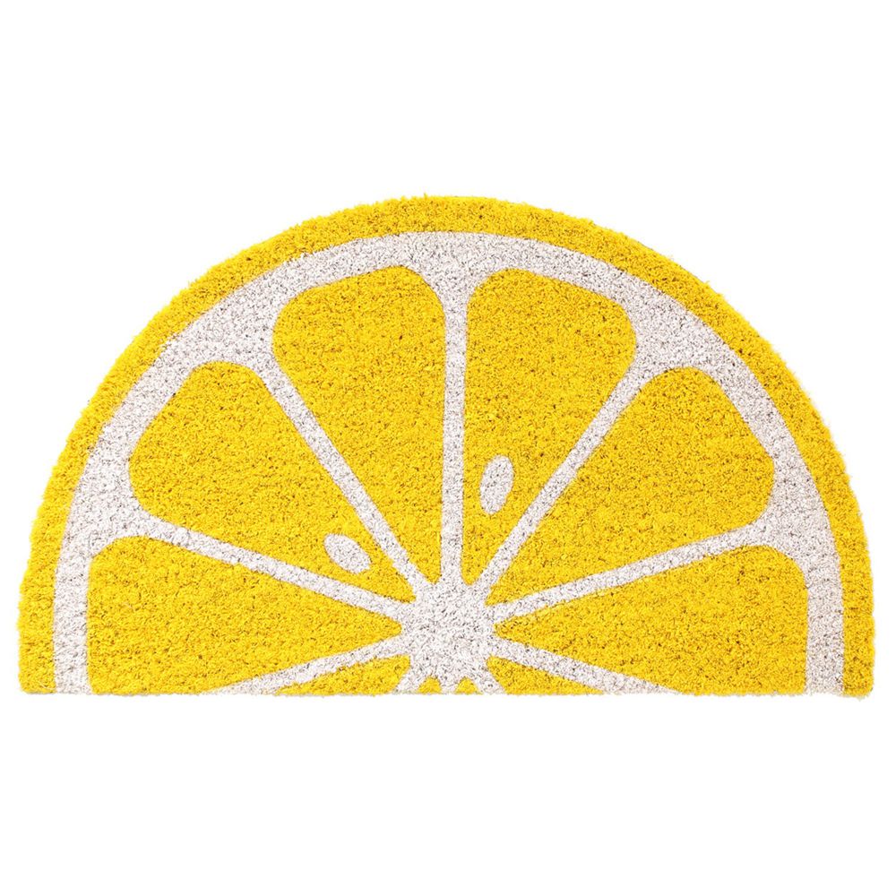 日本 TOMO - (室外款)半圓形刮泥沙地墊-檸檬-黃 (約35x60cm)