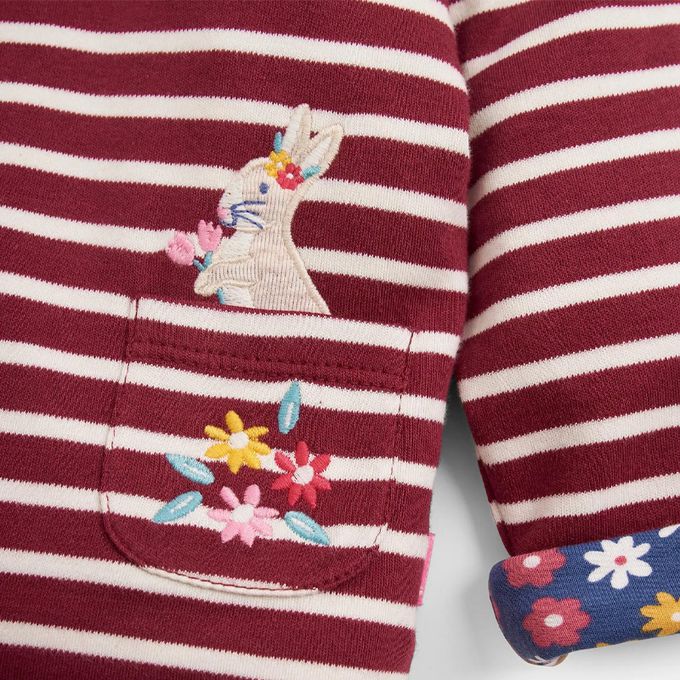 英國 JoJo Maman BeBe - 雙面穿100%純棉保暖連帽外套-花卉森林