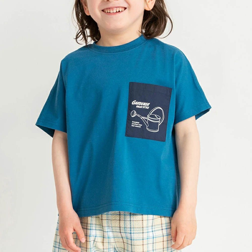 吸水速乾 不易髒抗污短袖上衣-藍