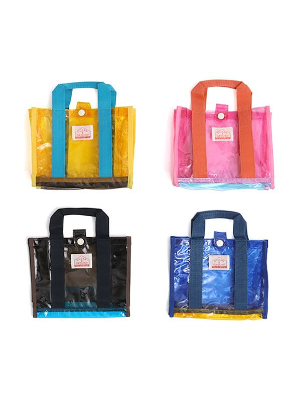 日本 OCEAN&GROUND - 透明PVC防水手提袋-深灰 (20x23x9cm)