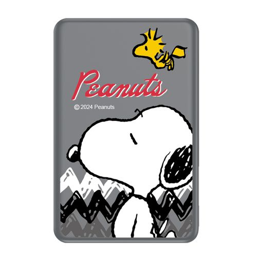 SNOOPY 20W PD超薄磁吸無線快充行動電源 5000mAh-瞇眼款(太空灰)