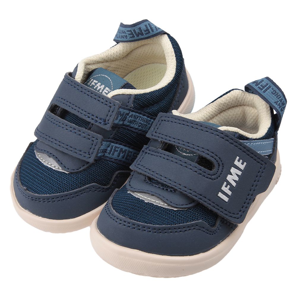 日本IFME - 復古軍藍寶寶機能學步鞋-復古軍藍色