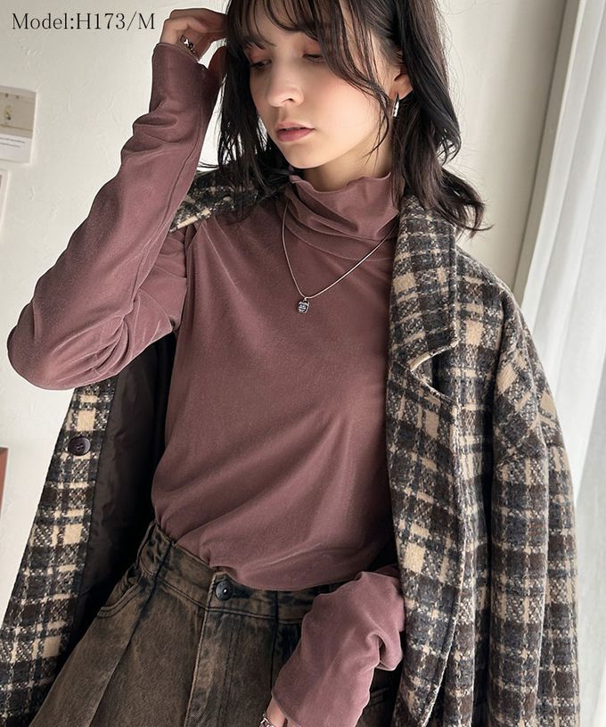 日本 Classical Elf - 微光澤木耳高領層次穿搭薄上衣-深藍