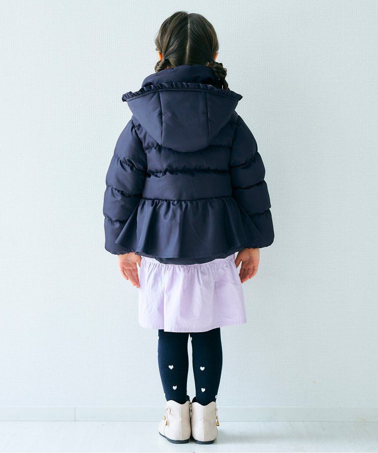 日本 apres les cours - [女孩最愛]愛心金釦夢幻荷葉鋪棉外套-酒紅