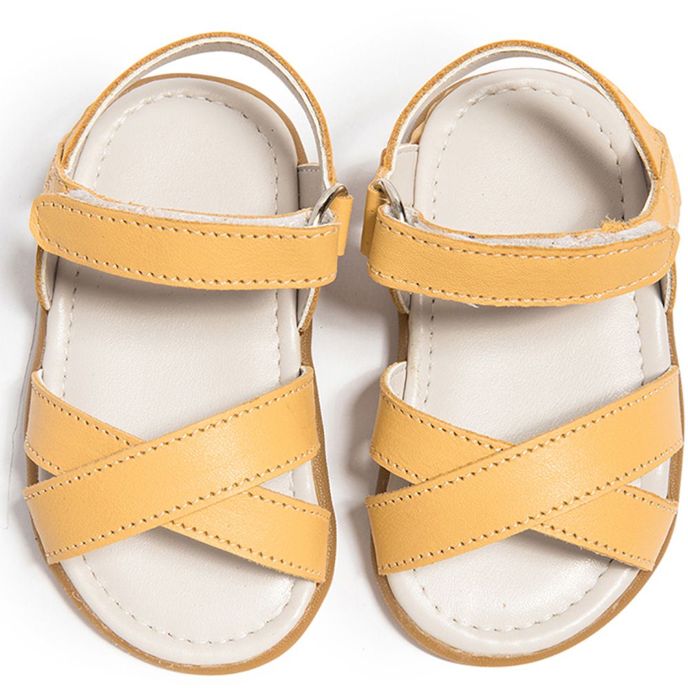 英國 shooshoos - 健康無毒真皮手工涼鞋/童鞋-茉莉黃