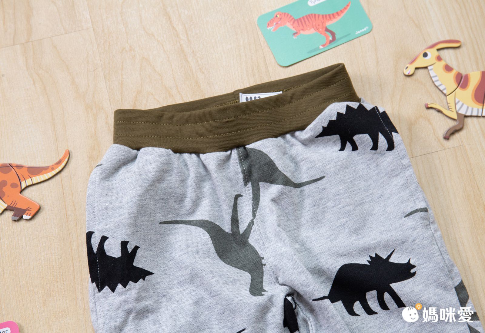 3D恐龍五分褲-深藍