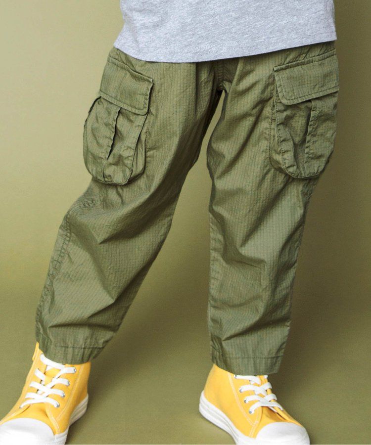 日本 BREEZE - 輕便工裝風！防撕材質耐穿長褲-卡其x黑撞色