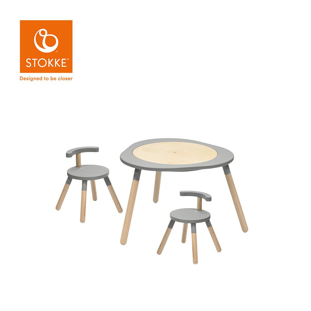 Stokke - 挪威 MuTable V2 多功能遊戲桌基本組 (一桌二椅)-風暴灰
