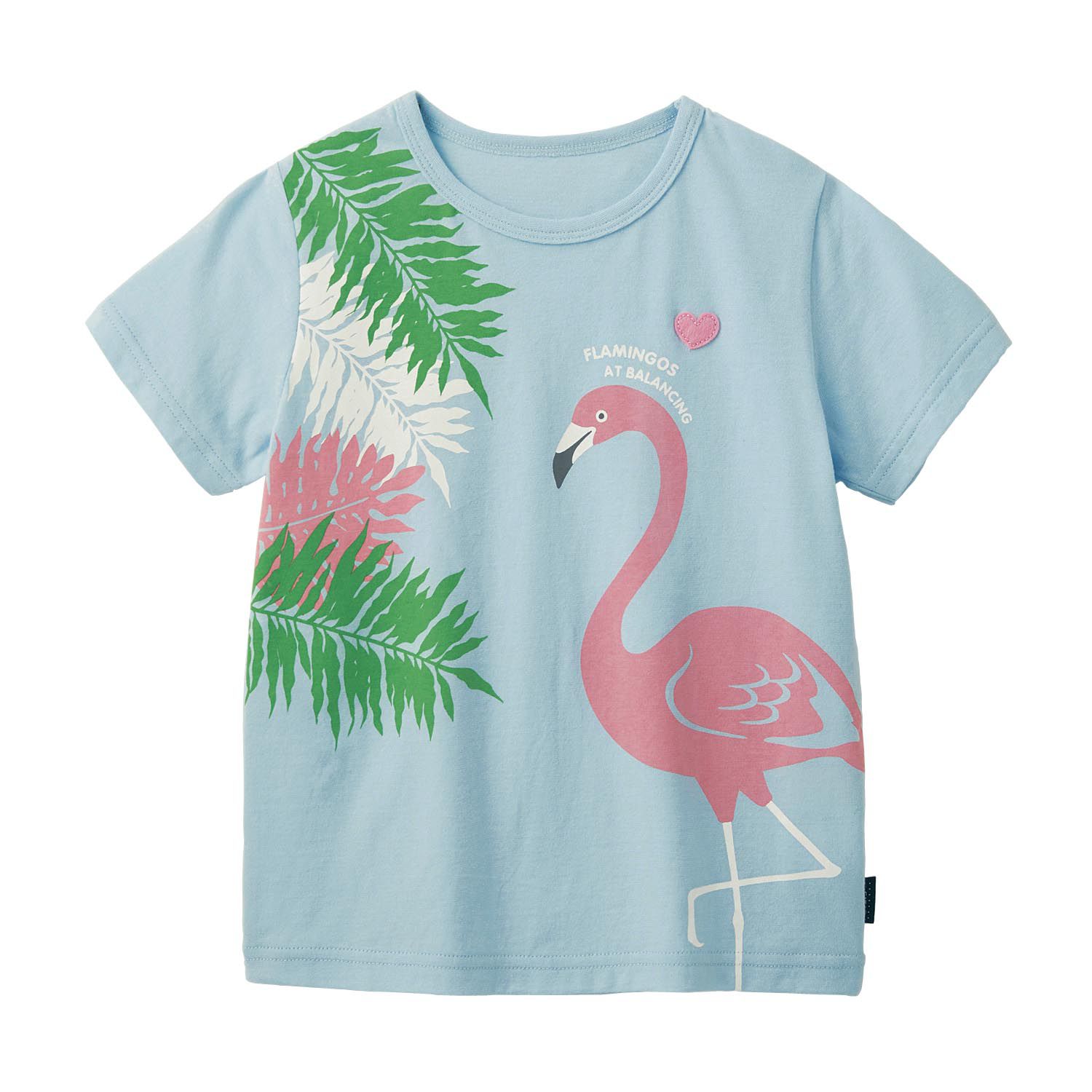 日本千趣會 - GITA 天竺棉印花短T-西瓜領愛心雨-燕麥