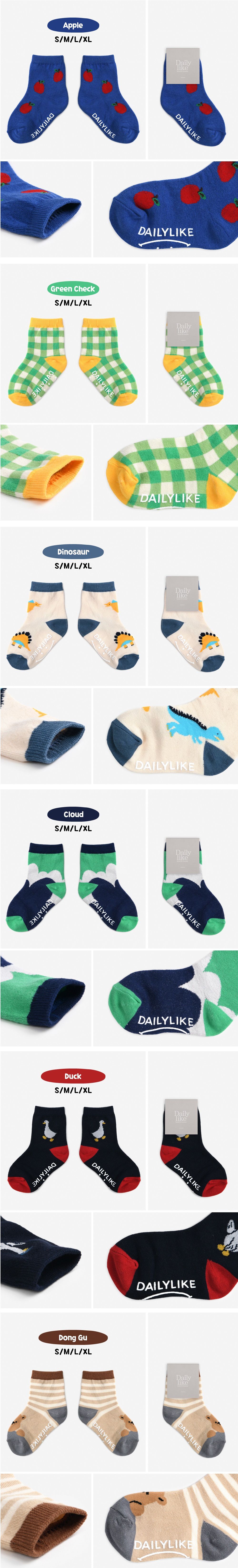 韓國 Daily Like - 兒童襪子/中筒襪6入組-3