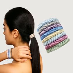 JWB - Beauty 彈力編織髮圈組-冰淇淋派對-1組8條