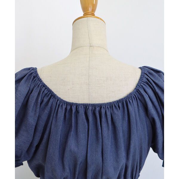 日本 BLUE EAST - 甜美氣質泡泡袖收腰洋裝-薄荷綠