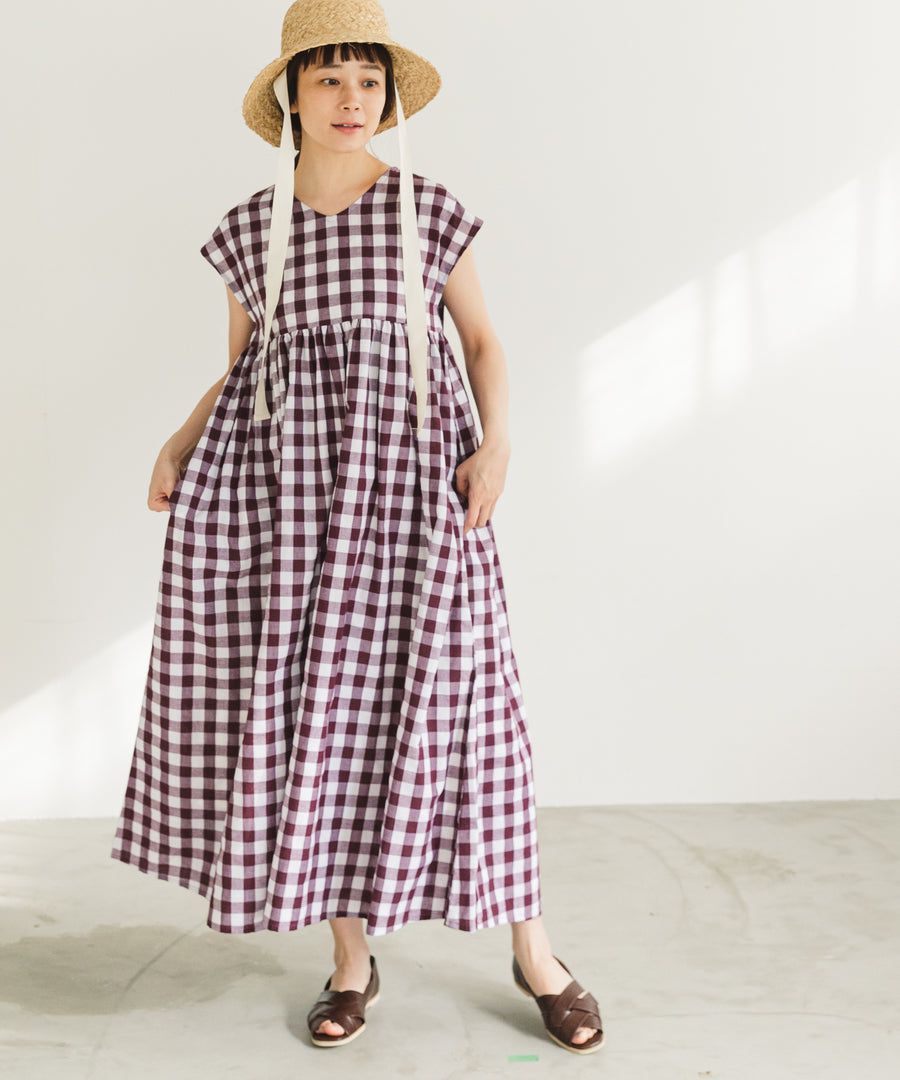 日本 PAIRMANON - 前後兩穿寬鬆短袖洋裝(媽媽)-素色-墨綠 (FREE)