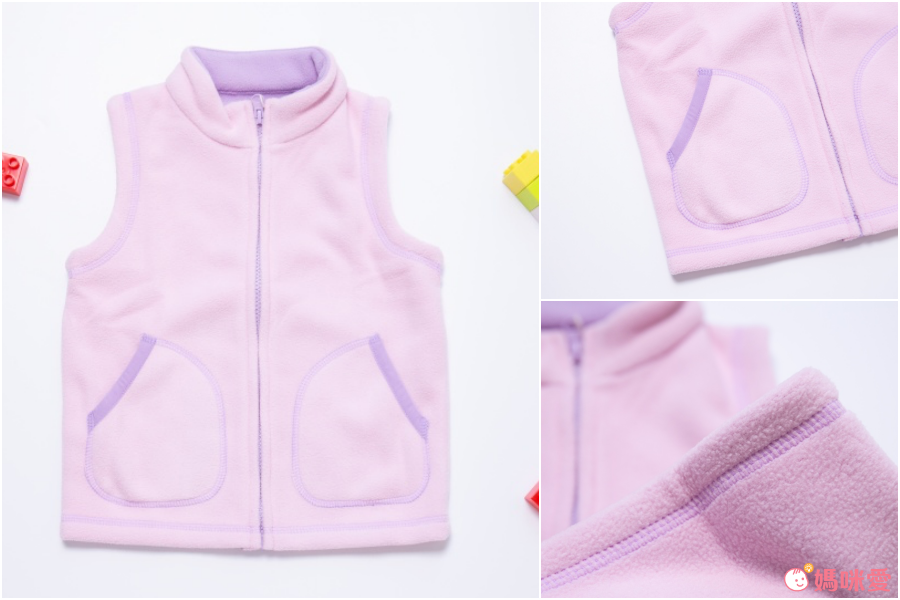 MAMDADKIDS - 搖粒絨保暖背心-小熊-藍色