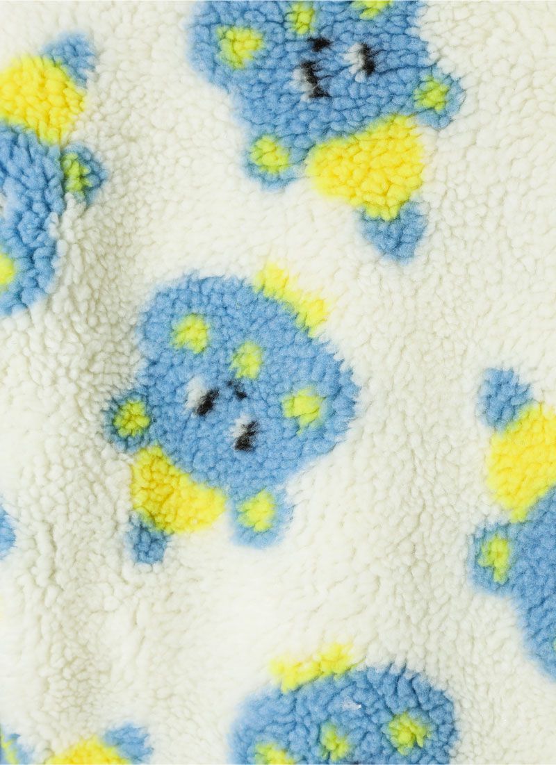 韓國 OZKIZ - 保暖毛絨絎縫內裡棒球外套-藍熊熊