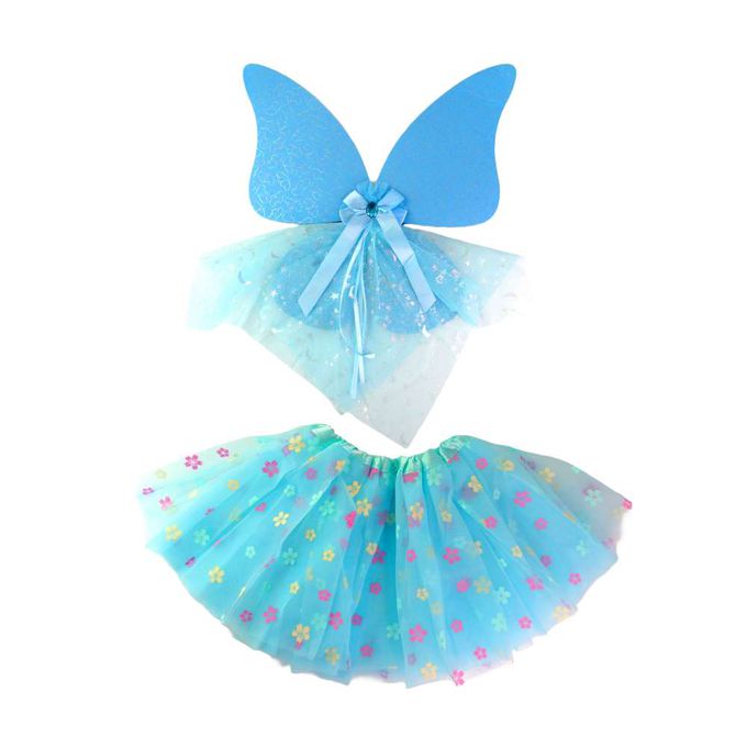 MODACore 摩達客 - 摩達客★萬聖派對變裝扮★兒童藍朵仙子二件組(翅膀/藍色裙)★Cosplay