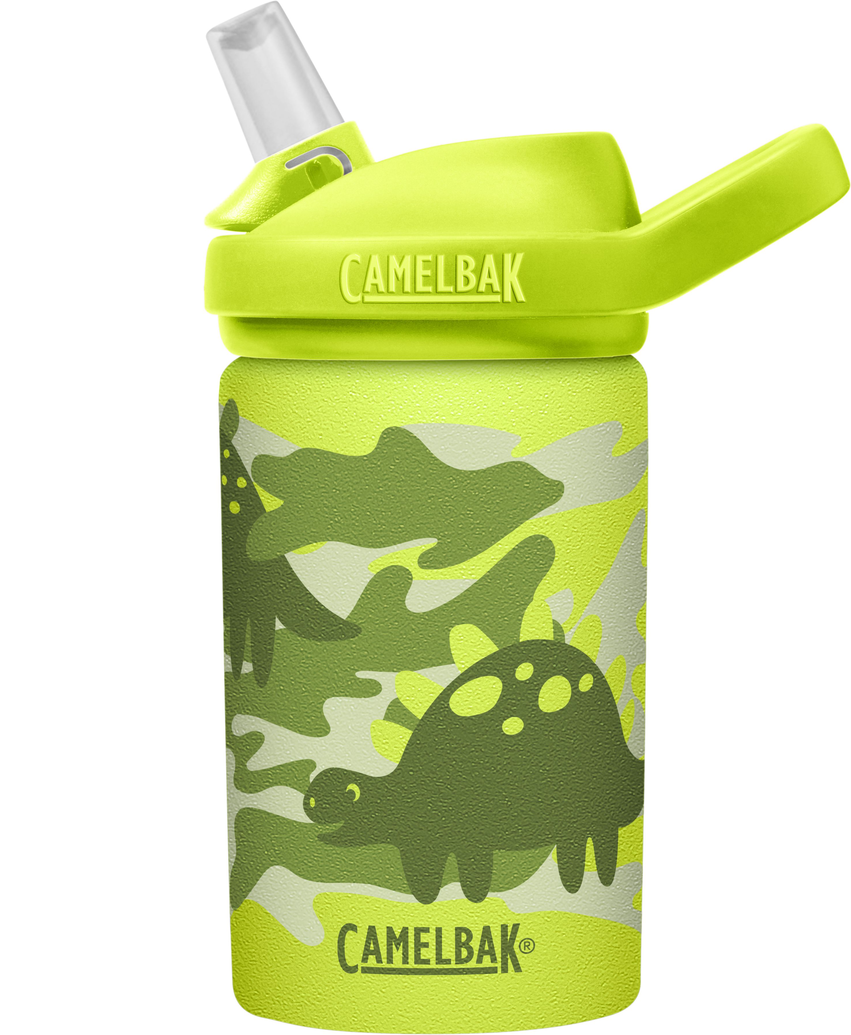 CamelBak - EDDY+ 兒童吸管單層不鏽鋼水瓶-迷彩恐龍-400ml
