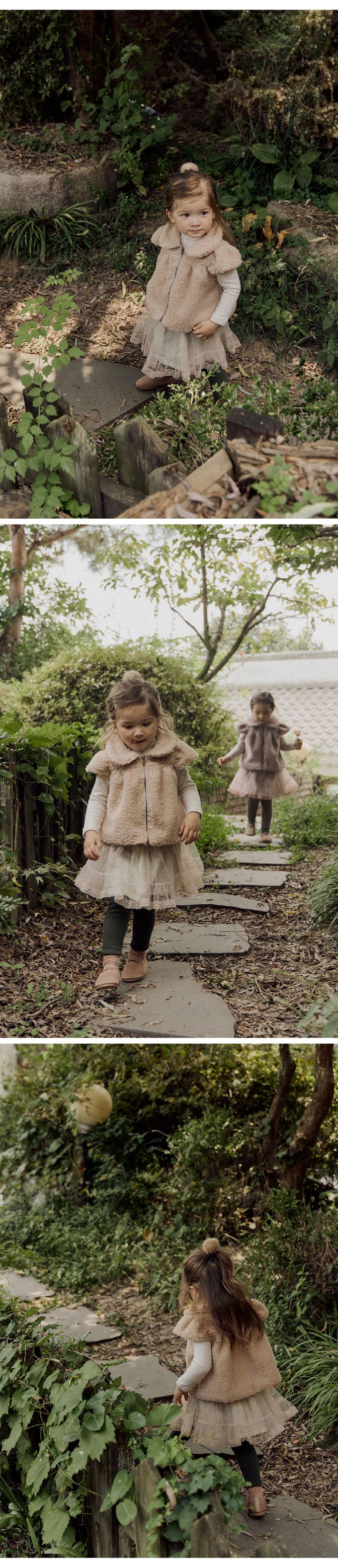 韓國 Puellaflo - 冬季必備！復古花印蕾絲裙內搭褲-淡粉X軍綠