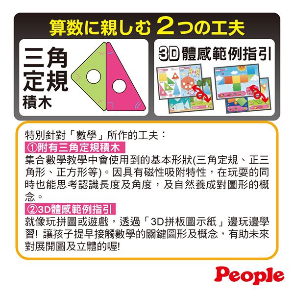 日本 People - 3歲新華達哥拉斯磁性幾何積木組合