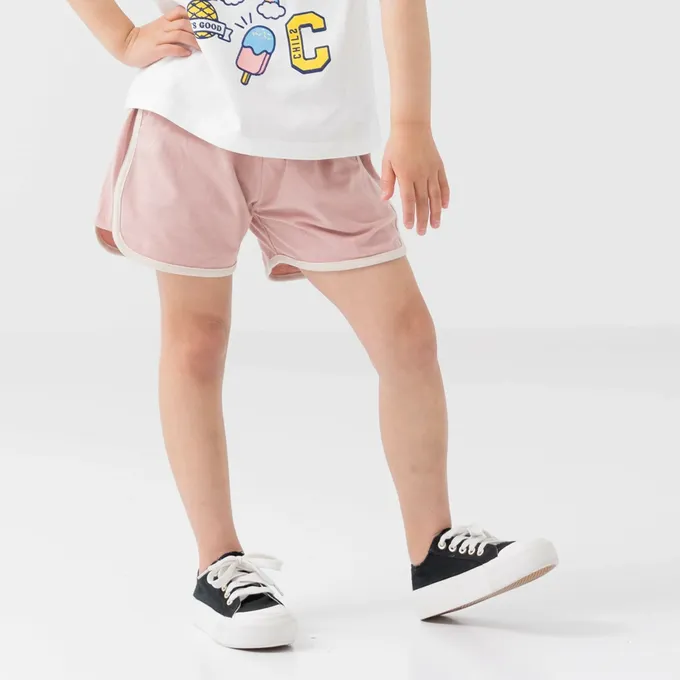 日本 Chil2 - 純棉運動風俏皮滾邊短褲-薄荷綠