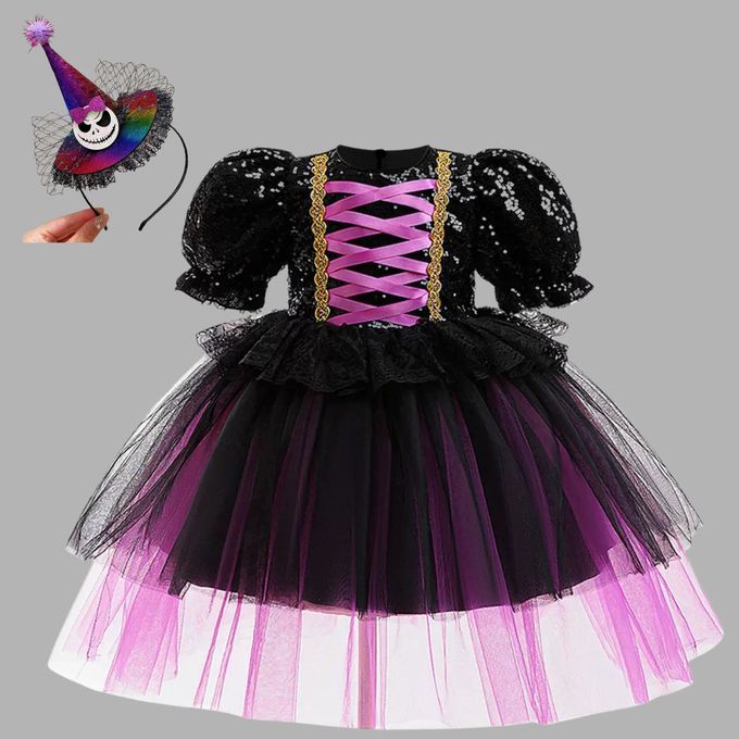 魔幻小巫婆洋裝配小帽子-萬聖節造型服