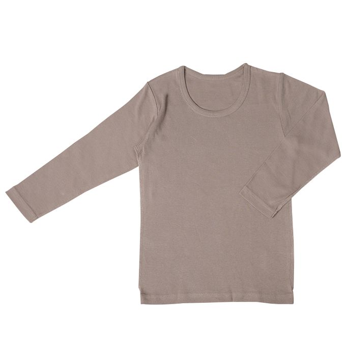 akachan honpo - 長袖圓領速乾上衣-2件組 素面-深藍色