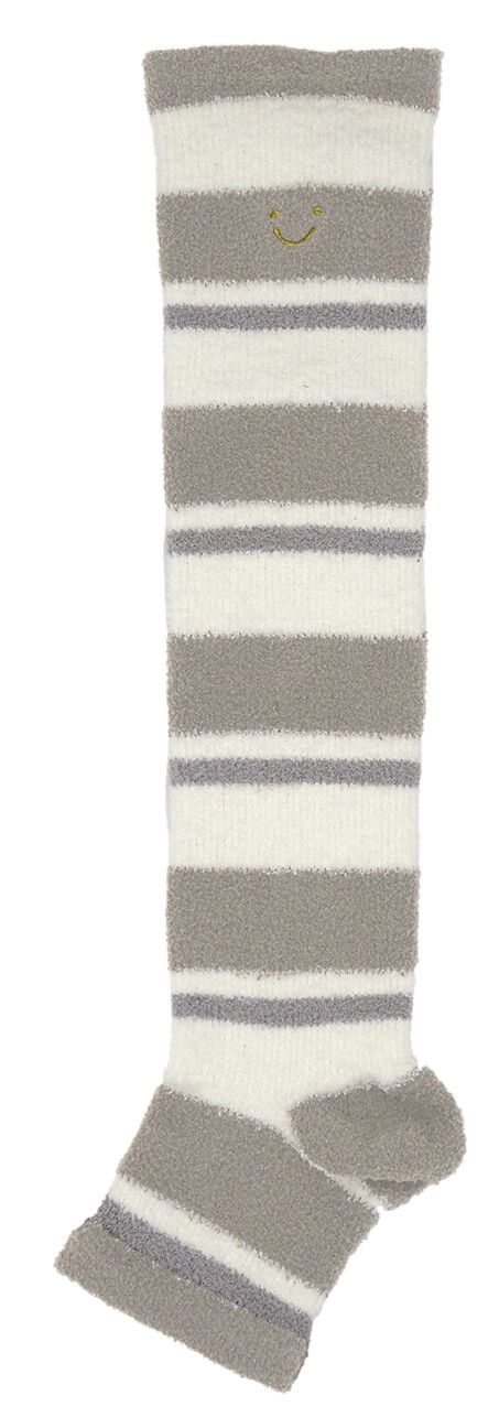 日本 friendshill - [保濕加工]  加壓舒適毛茸茸踩腳襪-笑臉-粉藍 (M)