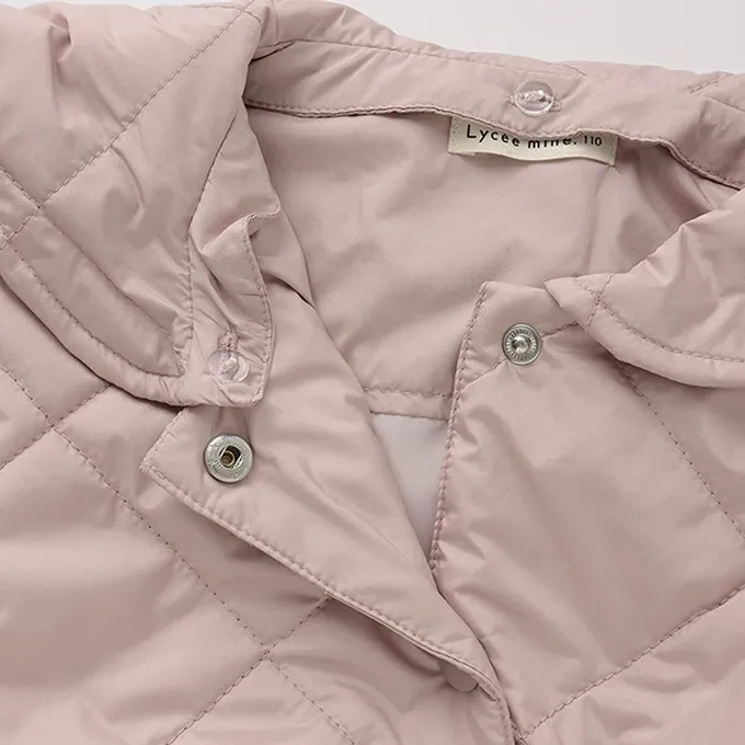 日本 Lycee mine - 可機洗 水手領絎縫鋪棉外套(領可拆)-卡其棕