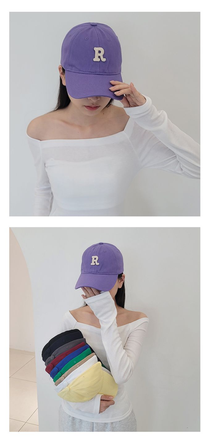 韓國 Soo&Soo - 字母R經典老帽-白