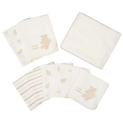 akachan honpo - 沐浴用品８件組-毛巾＆紗布-奶油色-日本製