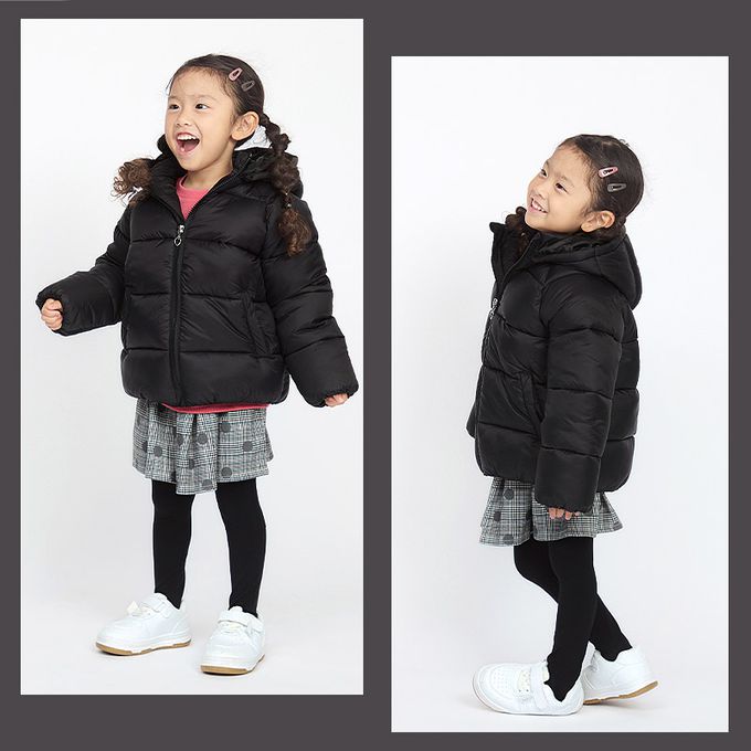 日本 ZOOLAND - 防潑水 科技羽絨簡約風保暖外套(帽可拆)-水藍