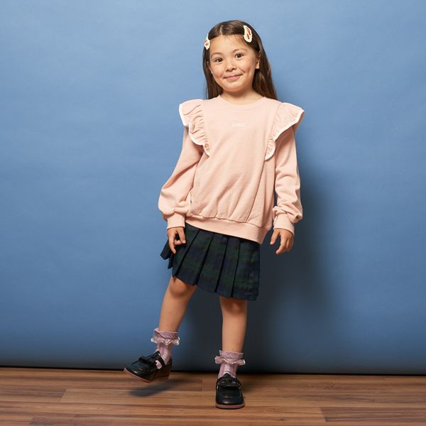 日本 Lycee mine - 學院風百摺格子裙-黃綠系