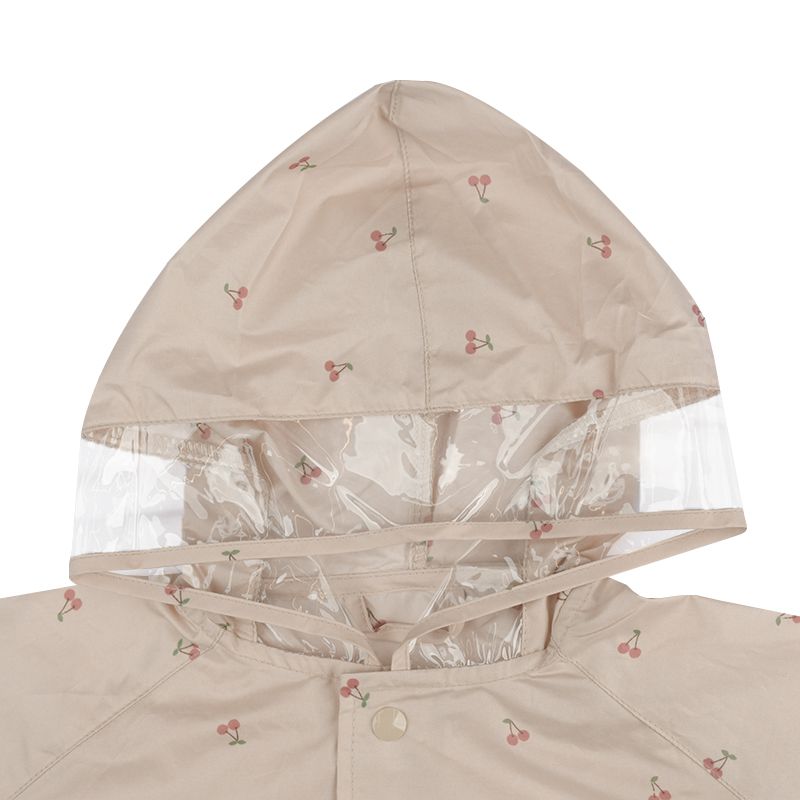 akachan honpo - 短斗篷式雨衣-櫻桃-粉紅 色 (80~95cm)