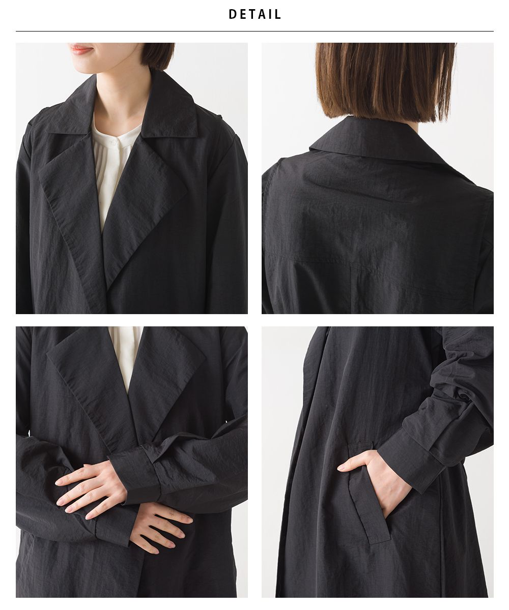 日本 OMNES - 3WAY多層式穿搭長版風衣外套-淺灰棕