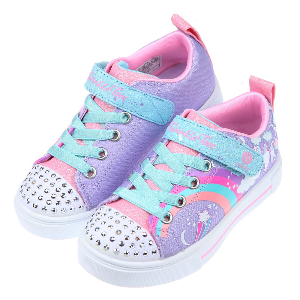 SKECHERS - 夢幻獨角獸紫色兒童電燈休閒鞋
