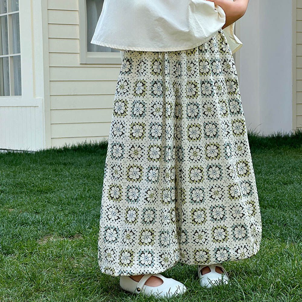 純棉清涼印花束口褲/防蚊褲