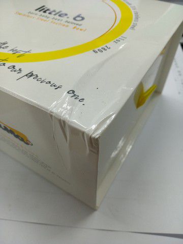 美國little.b - 316雙層不鏽鋼吸盤碗-福利品-精靈黃-(碗*1, 上蓋*1, 吸盤*1)