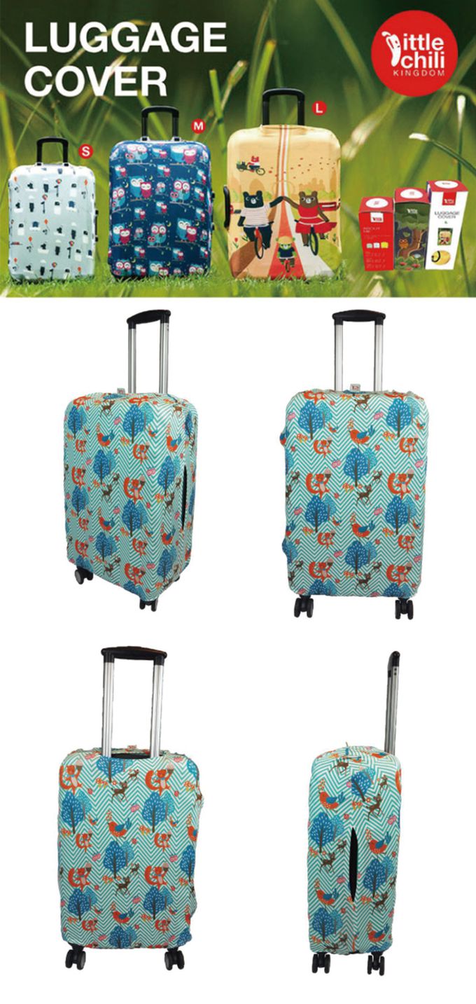 little chili - 繽紛行李箱套M-森林動物-24吋 -高60 寬40 厚度25cm