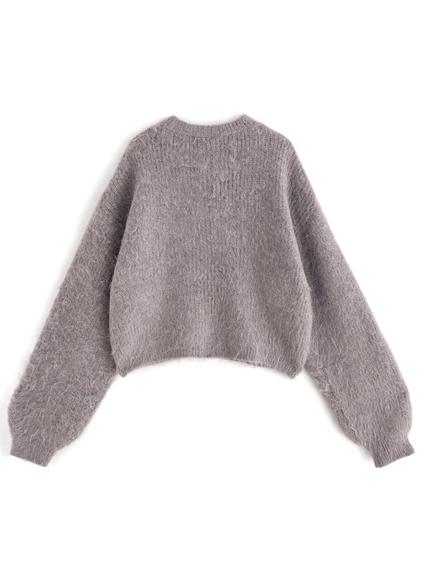 日本 GRL - 羊毛混溫柔珍珠釦針織外套-奶茶棕 (F)