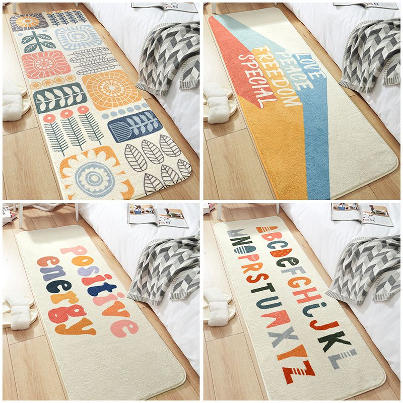 羊羔絨長條形床邊腳踏墊-26英文字母