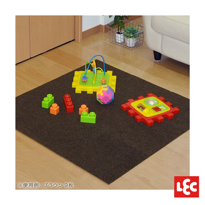 日本 LEC - 吸附水洗地墊-30x30cm-米色-9枚入
