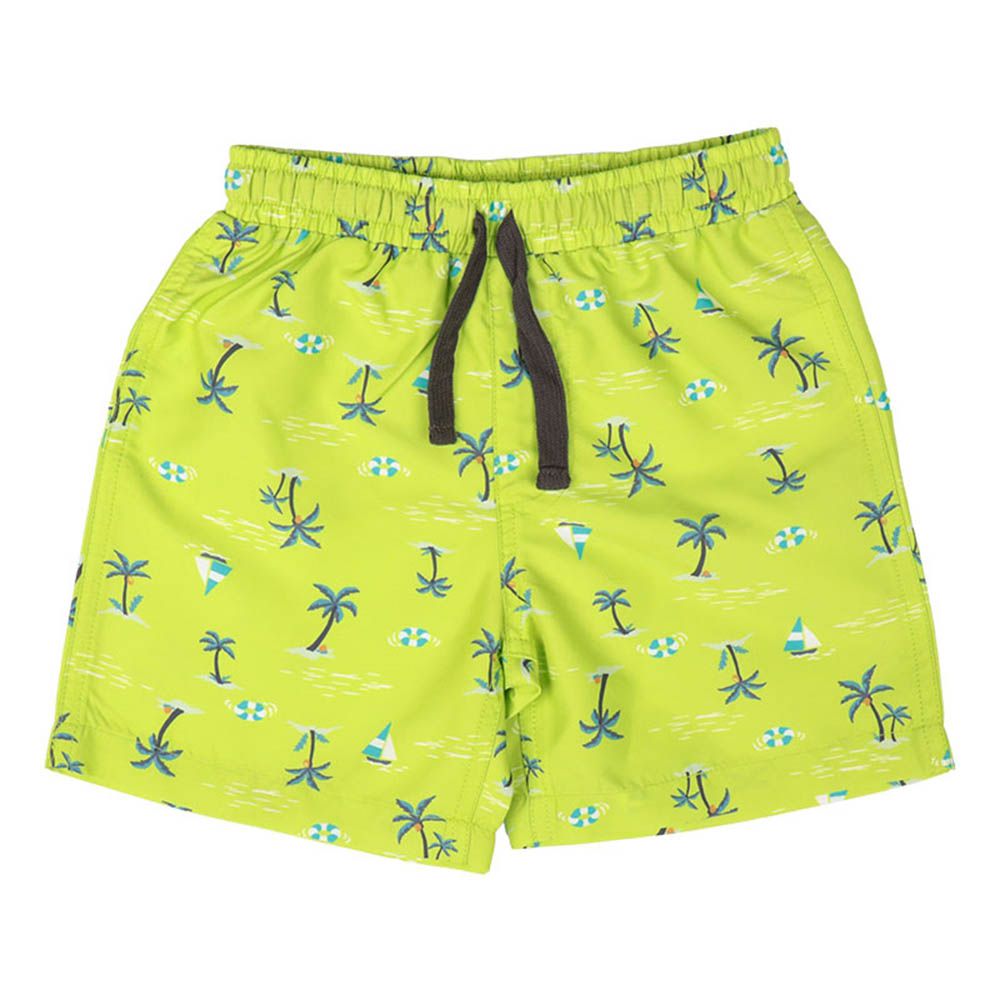 海灘短褲-椰子樹-綠色