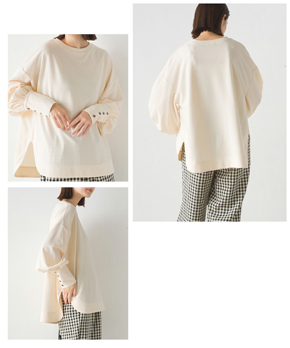 日本 OMNES - 質感綾織鈕釦長袖上衣-桃粉